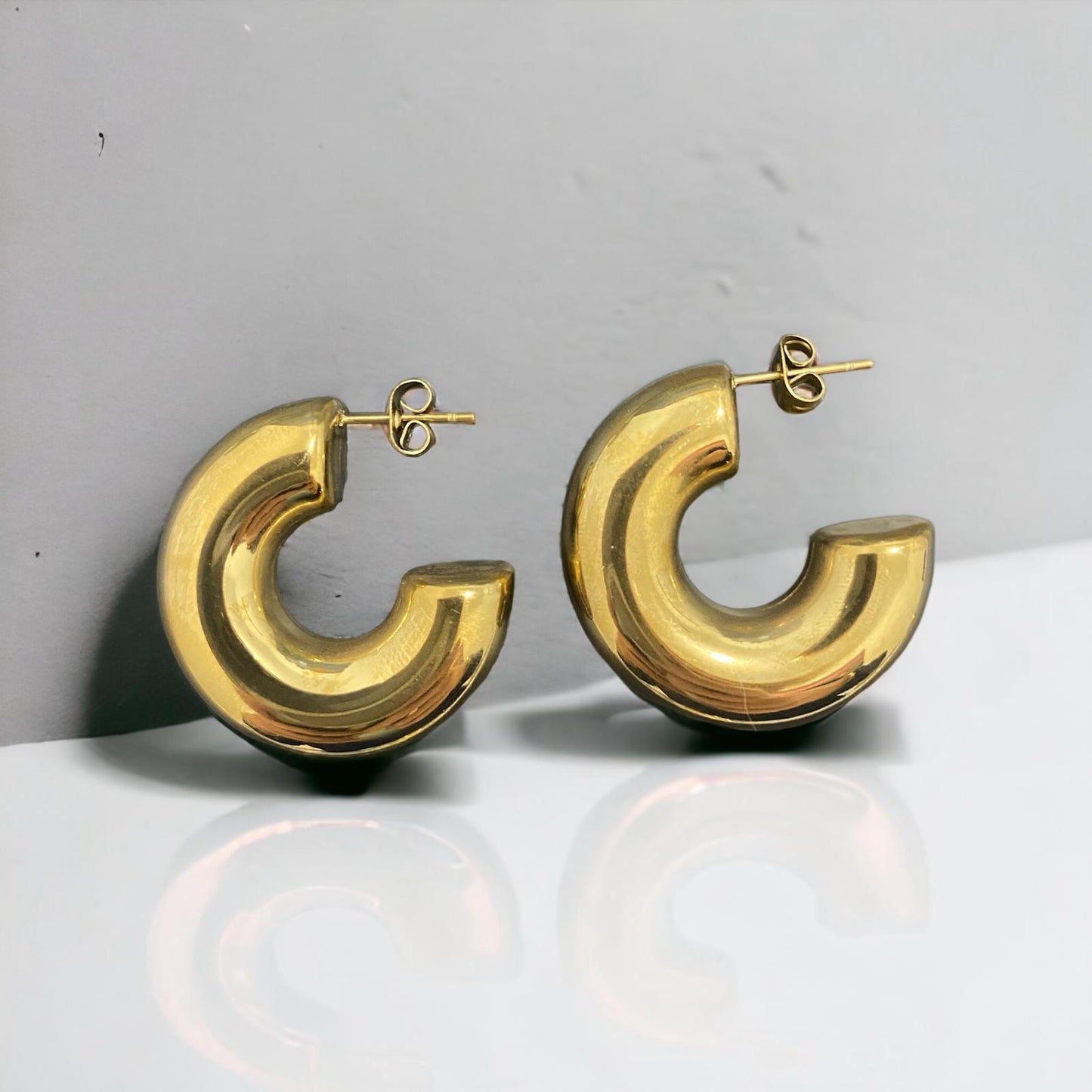 ALINA- AROS HUECOS DORADOS