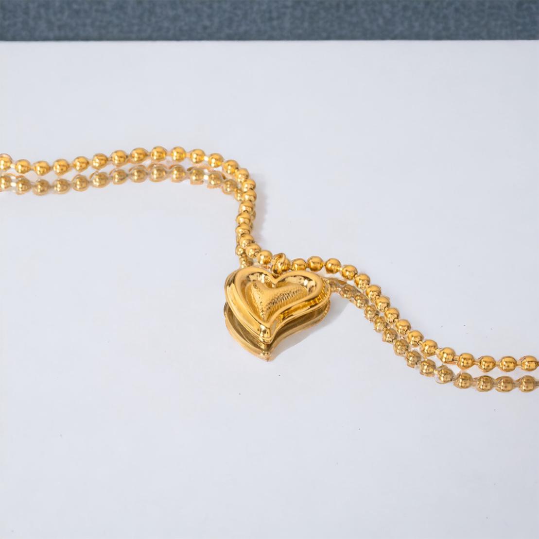 CORAZÓN - CADENA DE ORO CON COLGANTE CORAZÓN