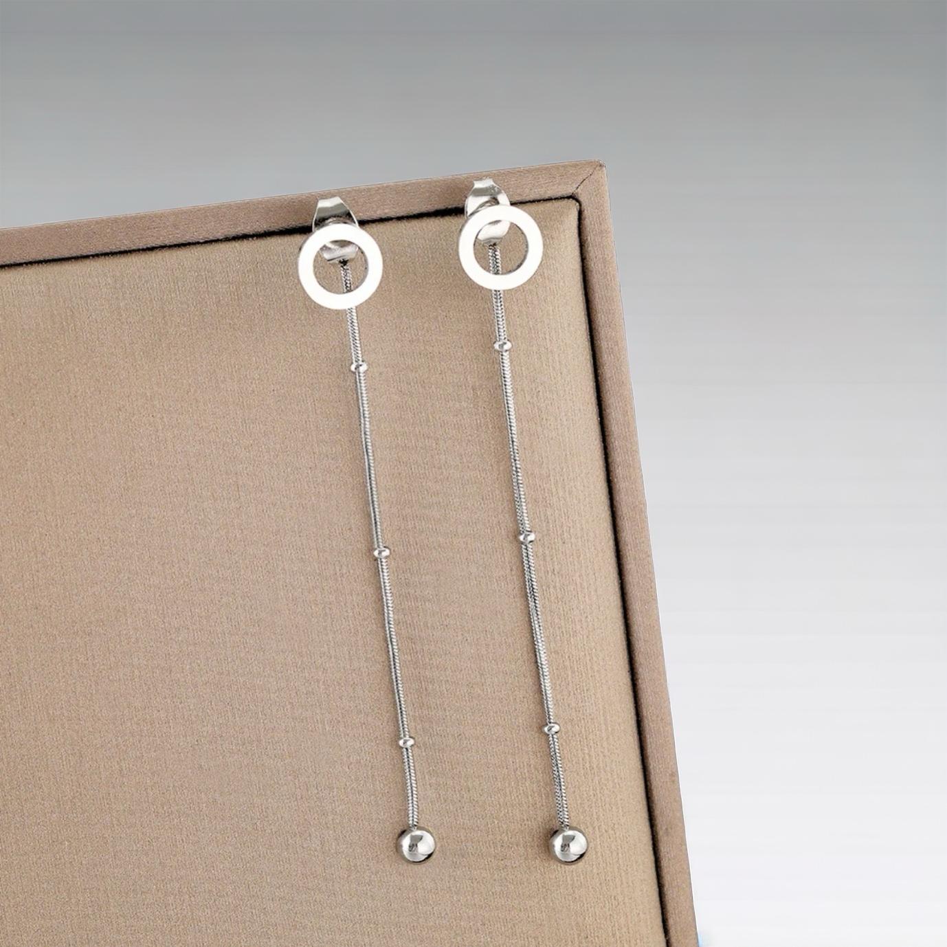 MASSIEL- PENDIENTES CON CADENA (PLATA)