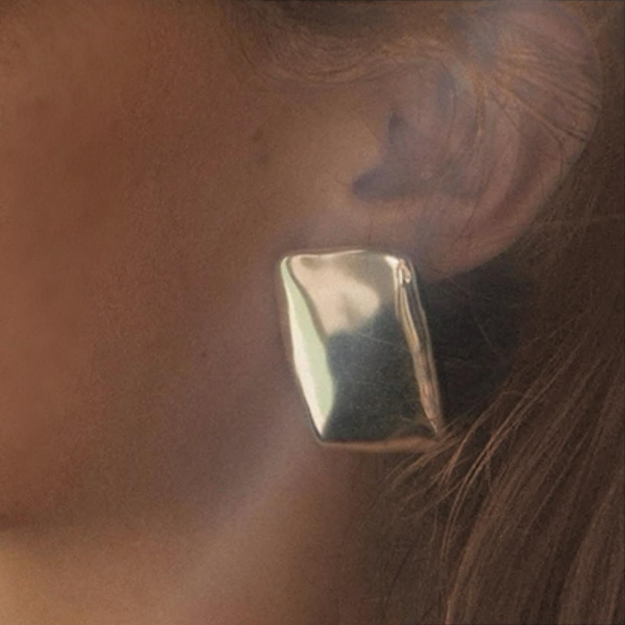 EVA - PENDIENTES RECTANGULARES GRANDES (PLATA)