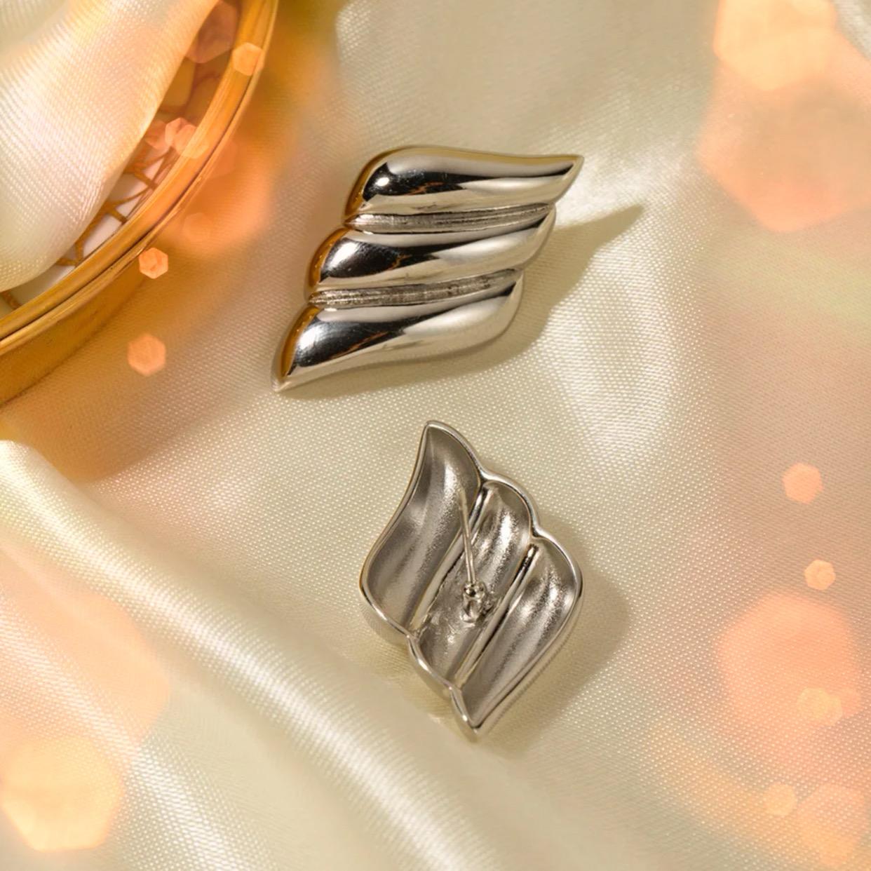 ALY - PENDIENTES CORTOS RETRO (PLATA)