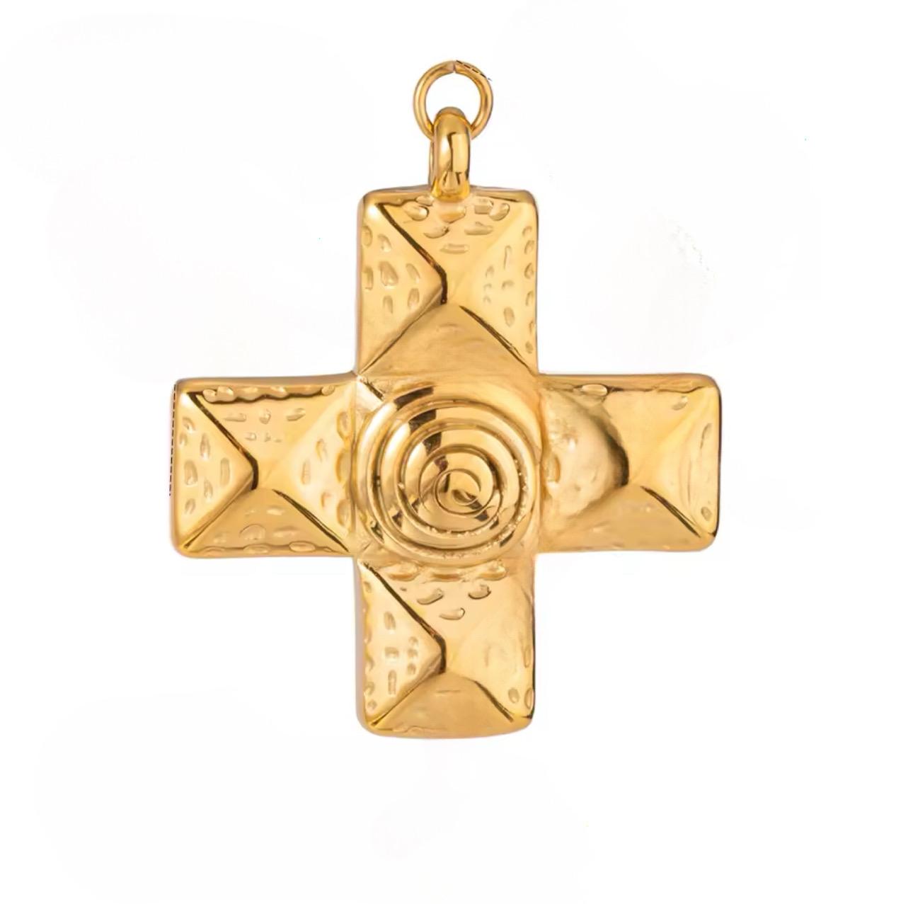 ATHENA - GOLD GREEK CROSS PENDANT