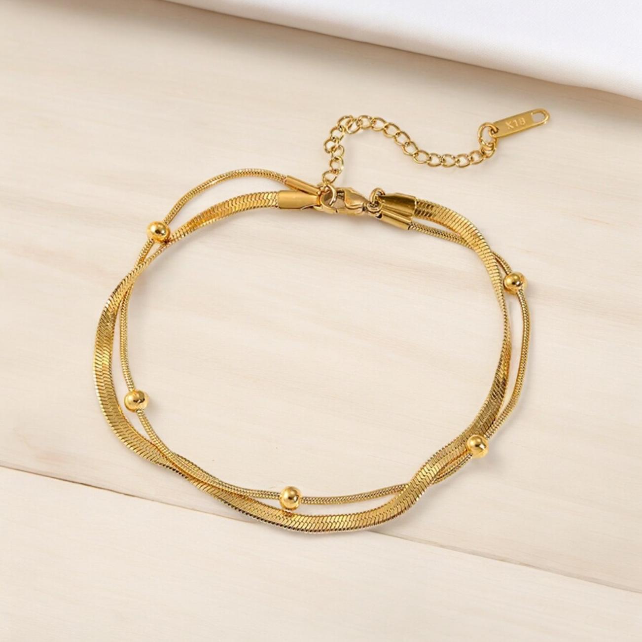 AURA - CADENA DOBLE TOBILLO ORO