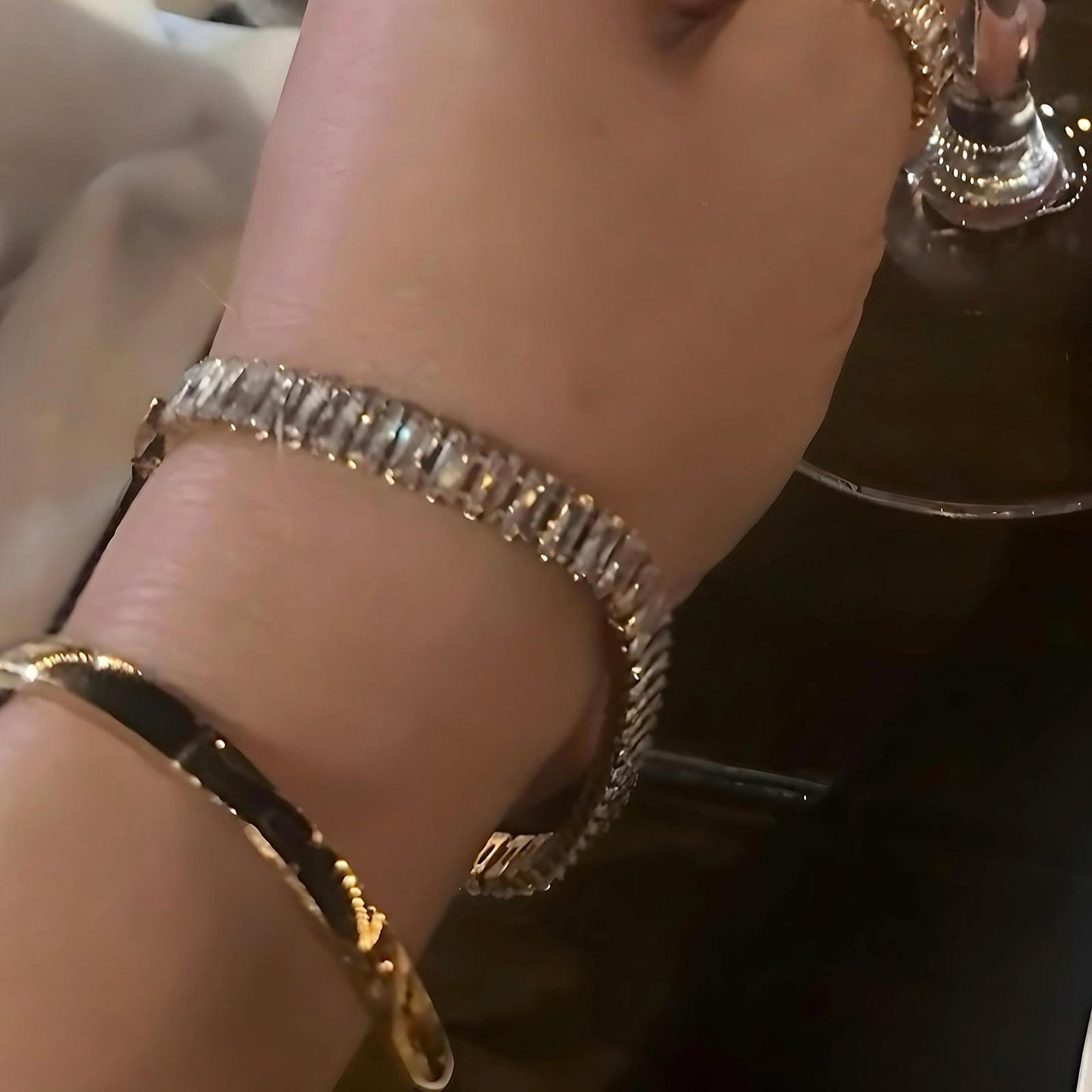 SERENA-PULSERA "TENIS" DORADA