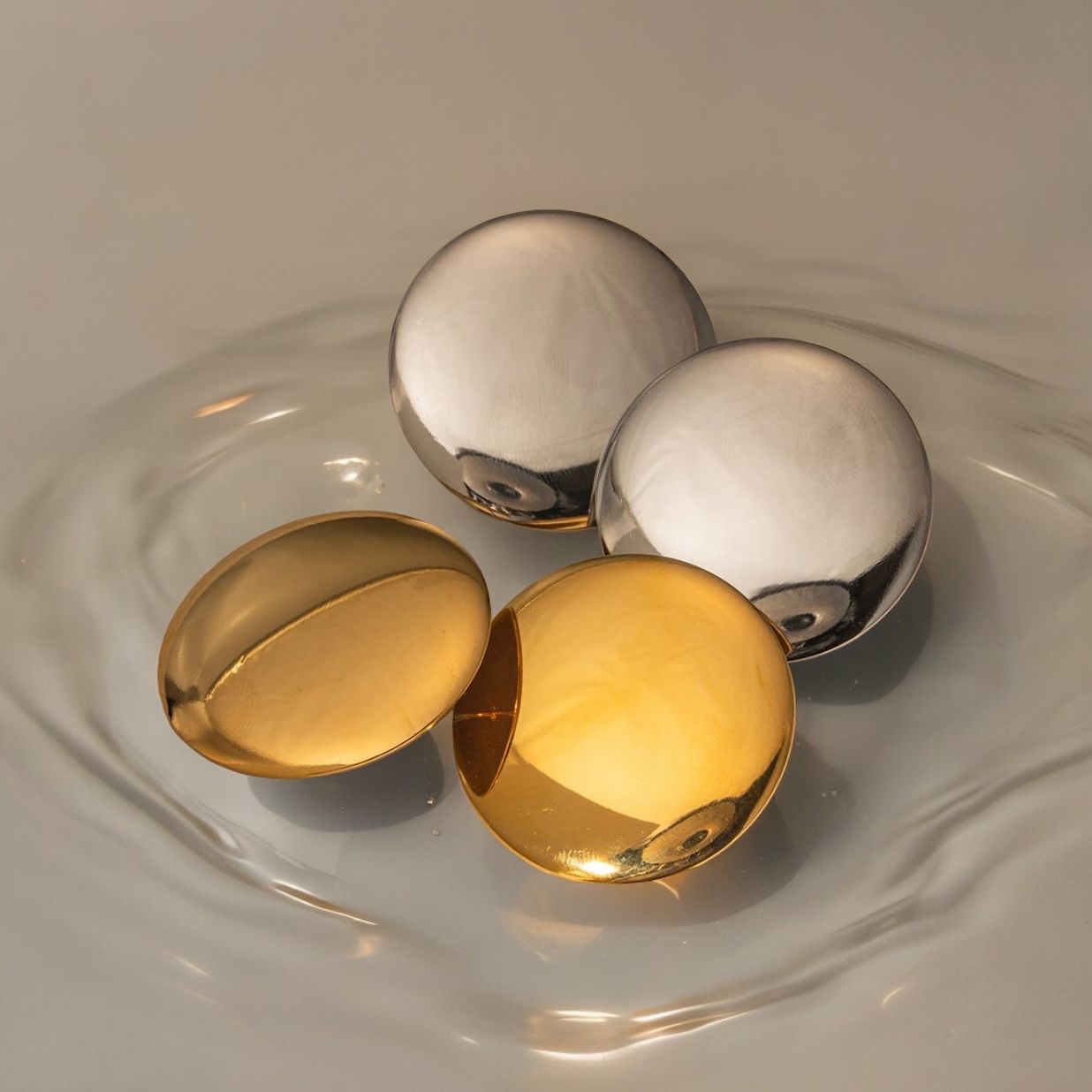 CELIA - LARGE ROUND MINIMALIST EARRINGS